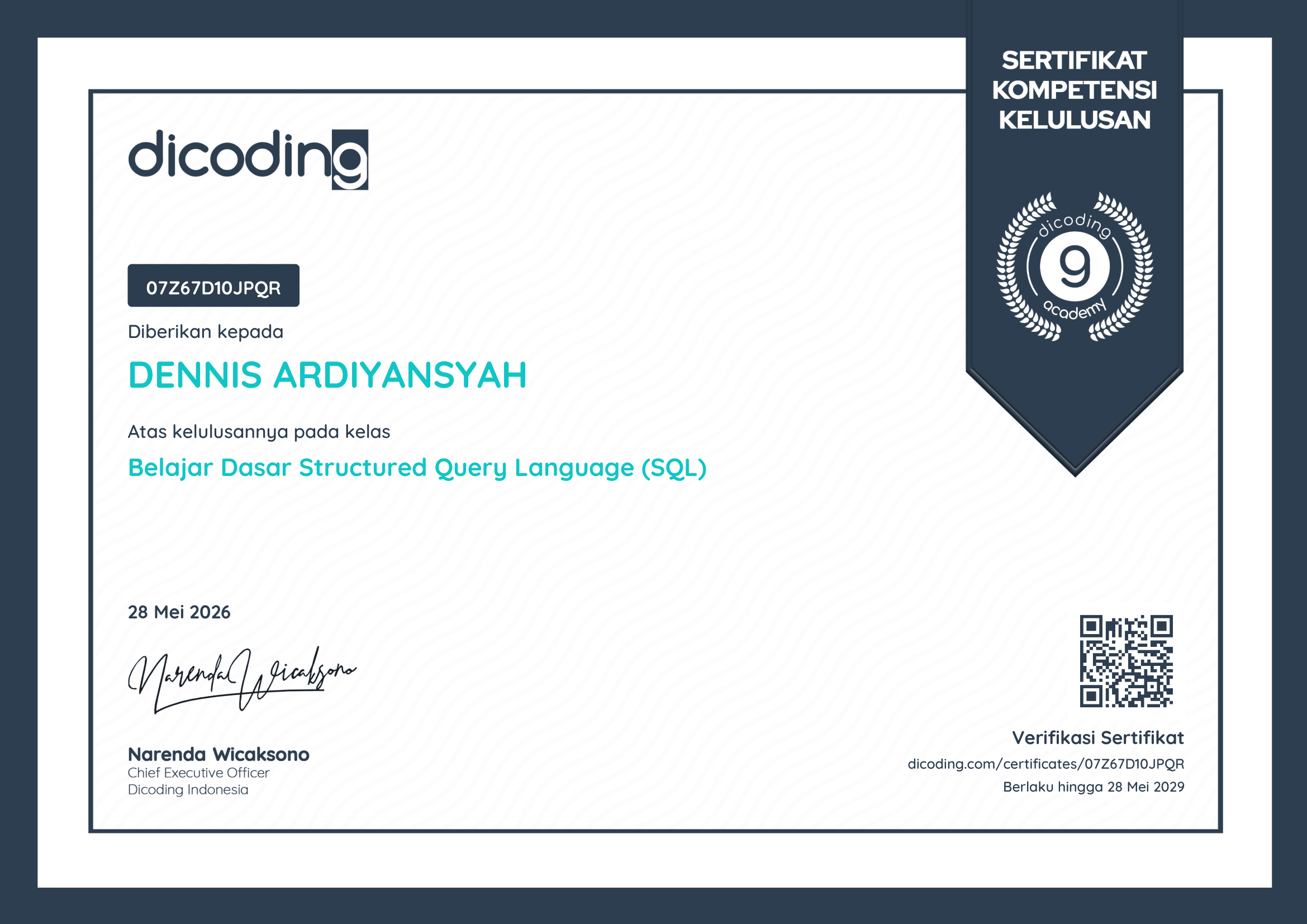 Dicoding Belajar Dasar SQL